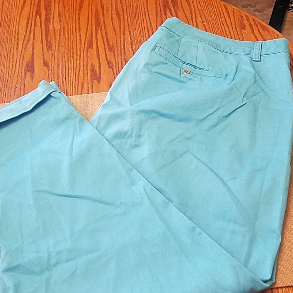 Twill Straight Leg Plus Size Pants